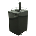Kegerator fits up to 1/2 Barrel Kegs, Complete with keg tapping equipment.