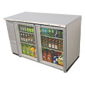 Back Bar - Commercial Grade Refrigeration Unit, Glass doors and integrated lighting are ideal for displaying product. Stainless steel front and sides!