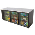 Back Bar - Commercial Grade Refrigeration Unit, Glass doors and integrated lighting are ideal for displaying product.