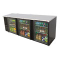 Back Bar - Commercial Grade Refrigeration Unit, Glass doors and integrated lighting are ideal for displaying product.