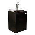 Dual Faucet Summit Under-Counter Kegerator. Designed for built-in under counter use with black exterior.